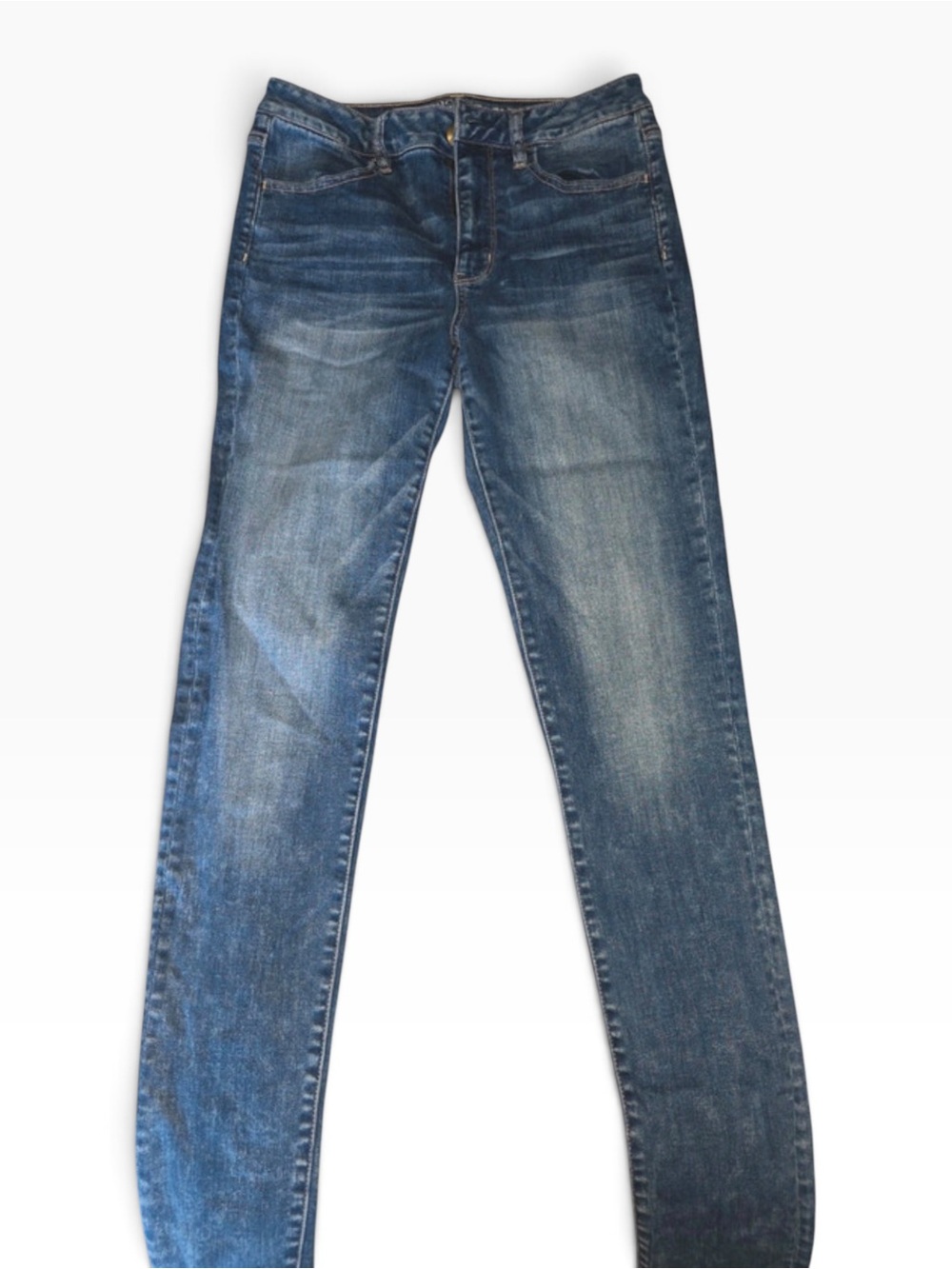 American Eagle Outfitters Dark Blue Skinny Super Stretch Jeans, size 8 long
